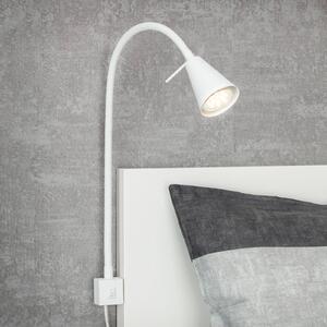 LED nástenné svetlo Tuso, biele, montáž na posteľ, kov
