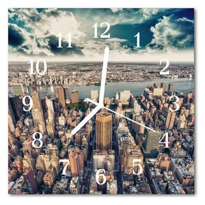 Nástenné sklenené hodiny New york 30x30 cm
