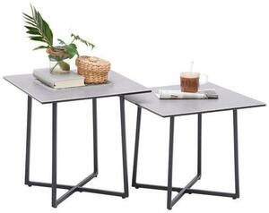 SADA KONFERENČNÝCH STOLÍKOV, čierna, svetlosivá, kov, sklo, keramika, 45/45/45 cm Hom`in - Stolíky do obývačky