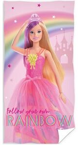 Dievčenská plážová osuška Barbie - Follow Your Own Rainbow - 100% bavlna - 70 x 140 cm