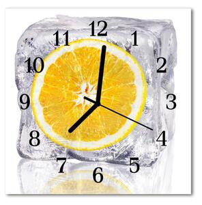 Nástenné sklenené hodiny Oranžová zmrzlina 30x30 cm
