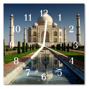 Nástenné sklenené hodiny Taj mahal 30x30 cm
