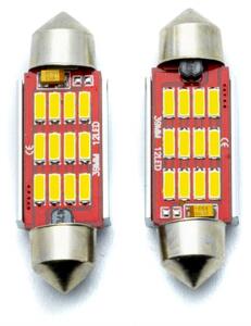 Einparts LED auto žiarovka C5W 39MM 12 SMD 4014 CANBUS 12-24V 5000K balenie 2ks [EPL307]