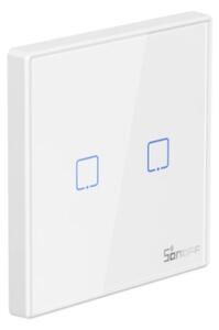 Sonoff bezdrôtový nástenný vypínač 433MHz napájanie 2xCR2032 (nie je v balení) 2-kanálový biely [T2EU2C-RF]