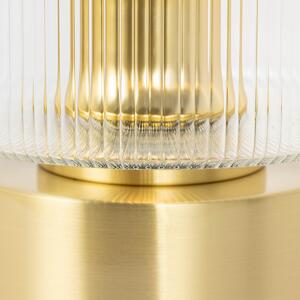 Stolná lampa Art Deco zlatá so sklom - Laura