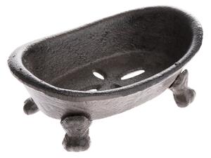 Liatinová mydlovnička Bath hnedá, 14 x 9 x 10,5 cm