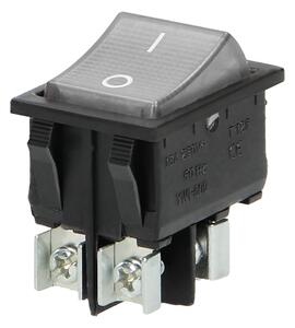 ORNO Vypínač kolískový I/O, biele podsvietenie, hranatý, podsvietený, 16A/230V, čierny [OR-AE-13179/W/B]