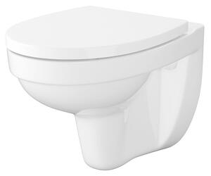 Cersanit Cersania SimpleOn, závesná WC misa 52,5x36x37,5 cm + sedátko s pomalým zatváraním z polypropylénu, horizontálny odpad, biela, S701-557