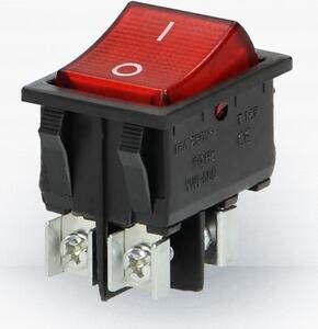 ORNO Vypínač kolískový I/O červený hranatý podsvietený 16A/250V [OR-AE-13179/R/B]