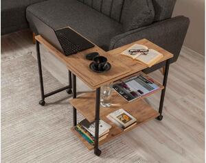 Dizajnový odkladací stolík Edgardo 76 - 116 cm borovica