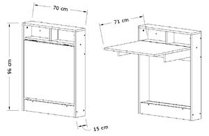 Dizajnový skladací stôl Oakley 70 cm biely