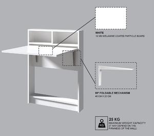 Dizajnový skladací stôl Oakley 70 cm biely