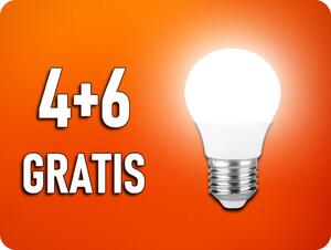 V-TAC E27 LED žiarovka 3,7W, 320lm, G45, 4+6 zadarmo! Farba svetla: Teplá biela