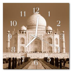 Sklenené hodiny štvorcové Taj mahal 30x30 cm
