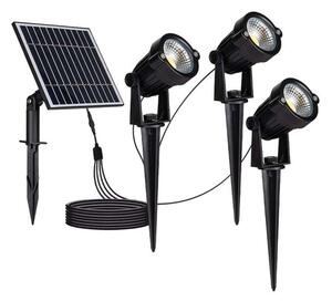 V-TAC LED solárne zapichovacie svietidlá 3x1.2W, 3x50lm, IP65, čierne, 3000K