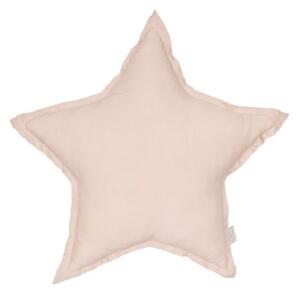 Cotton & Sweets Mini ľanový vankúš hviezda púdrovo ružová 36 cm