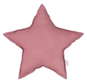 Cotton & Sweets Mini ľanový vankúš hviezda tmavo ružová 36 cm