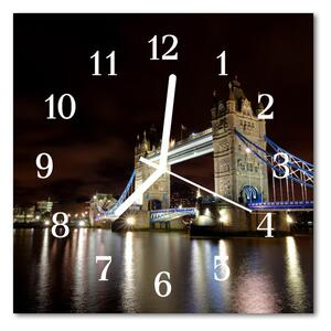 Sklenené hodiny štvorcové Most londýn 30x30 cm