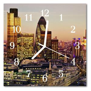 Sklenené hodiny štvorcové Londýn 30x30 cm