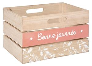 Atmosphera for Kids Drevený box na hračky Bonne journée 20x29x18 cm