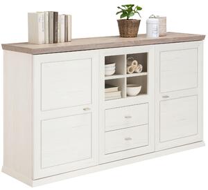 KOMODA, sivá, biela, 160/89/43 cm Hom`in - Obývacie zostavy