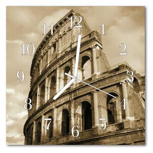 Sklenené hodiny štvorcové Koloseum 30x30 cm
