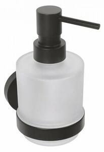 SAPHO XB101 X-Round black dávkovač mydla, mliečne sklo/čierna, 200 ml