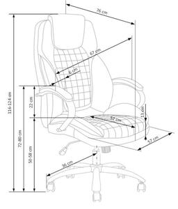 Kancelárska stolička LINT, 67x116-124x76, sivá