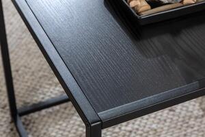 Invicta Interior - Priemyselné príručné stolíky sada 2ks SLIM LINE 50 cm, jaseň, čierne