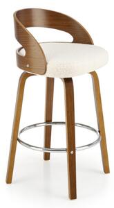 Barová stolička TAIRU, 47x84x43, krémová/orech