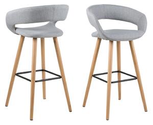 Sada 2 ks − Barová stolička Grace – šedá 98 × 55 × 46.5 cm