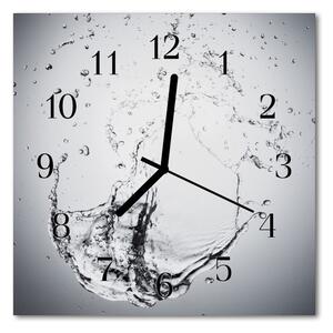 Nástenné sklenené hodiny Voda 30x30 cm