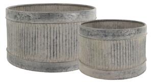Dekoračný plechový antik kvetináč French Chic - 37*33*38 cm - Chic Antique