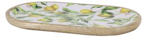 Drevená mangová tácka s citrónmi Tours Limone Blossom - 37*20*2 cm - Chic Antique