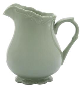 Zelený porcelánový džbán s čipkou Provence lace green - 18cm / 1.1L - Chic Antique