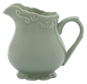 Zelený porcelánový džbánok s čipkou Provence lace verte - 9 cm / 0,2 L - Chic Antique