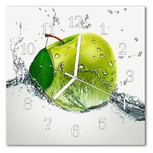 Nástenné sklenené hodiny Jablko 30x30 cm