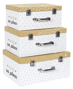 Home Deco Kids Detské kartónové kufre biele 3 ks