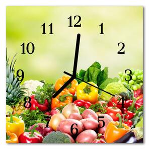 Nástenné sklenené hodiny Zeleninový 30x30 cm