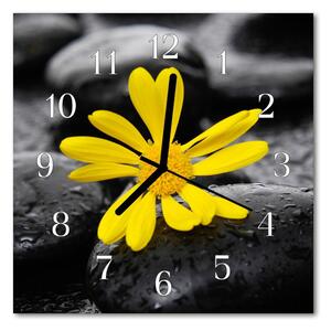 Nástenné sklenené hodiny Kvetina 30x30 cm