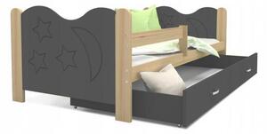 Detská jednolôžková posteľ MIKOLAJ 160x80 cm BOROVICA-SIVÁ