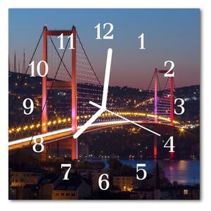 Nástenné sklenené hodiny Most 30x30 cm