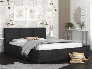 Čalúnená manželská posteľ s úložným priestorom Izabela - čierna Rozmer: 140x200