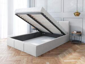 Čalúnená manželská posteľ s úložným priestorom Izabela - biela Rozmer: 180x200