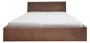 Čalúnená manželská posteľ s úložným priestorom Ingrit - hnedá Rozmer: 160x200