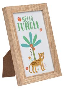 Homea Detský obrázok s rámikom leopard Hello Jungle 10 x 15 cm