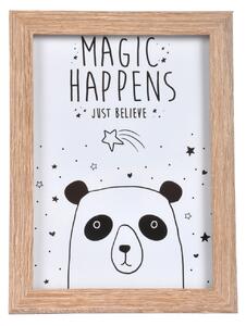 Homea Detský obrázok s rámikom panda Magic Happens 13 x 18 cm