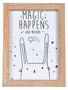 Homea Detský obrázok s rámikom králik Magic Happens 13 x 18 cm
