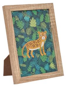 Homea Detský obrázok s rámikom leopard 13 x 18 cm