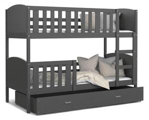 Detská poschodová posteľ TAMI 80x160 cm so šedou konštrukciou v šedej farbe